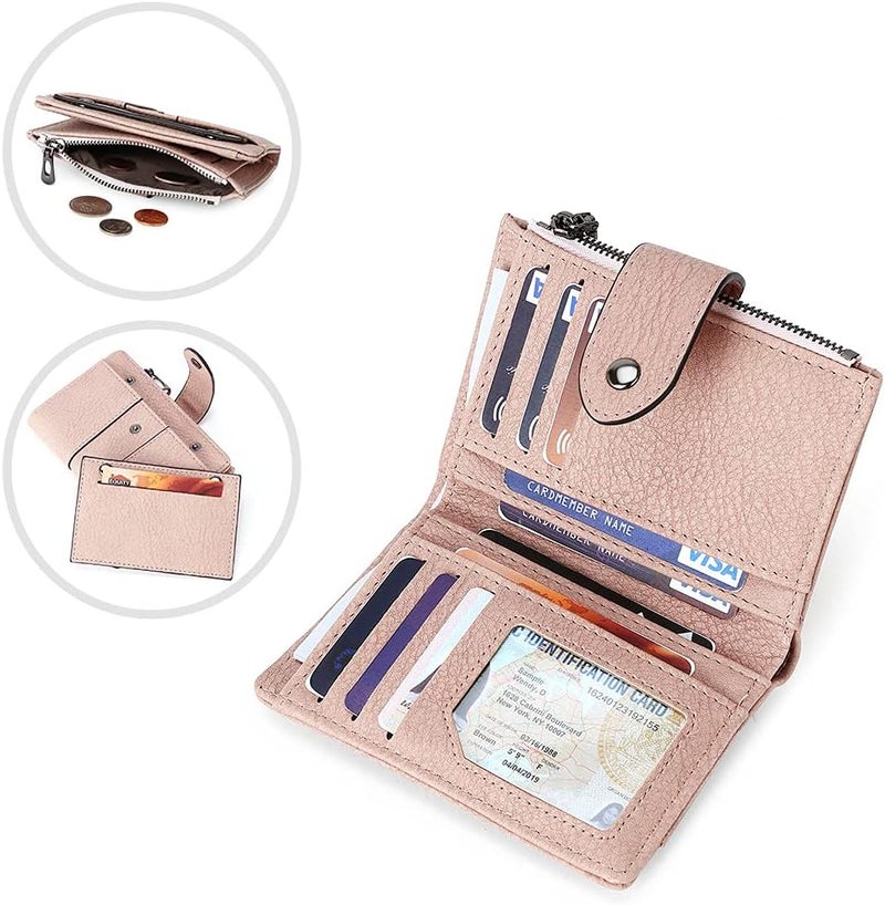 CLUCI Small Wallet for Women Leather Slim Womens Wallet Bifold Multi Card Holder Organizer Designer with Removable ID Window - Image 3